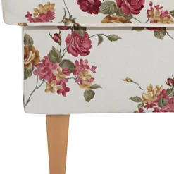 Wohnen Landhaus Polsterhocker mit Blumen Stoff - Blackbeard