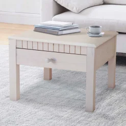 Wohnen Landhaus Quadrat-Couchtisch in Weiß lasiert - Gabbya