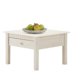 Wohnen Landhaus Quadrat-Couchtisch in Weiß lasiert - Gabbya