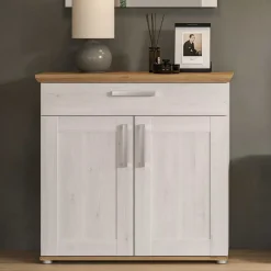 Wohnen Landhaus Schuhkommode in Holzoptik Lärche Weiß - Tocella