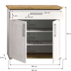 Wohnen Landhaus Schuhkommode in Holzoptik Lärche Weiß - Tocella