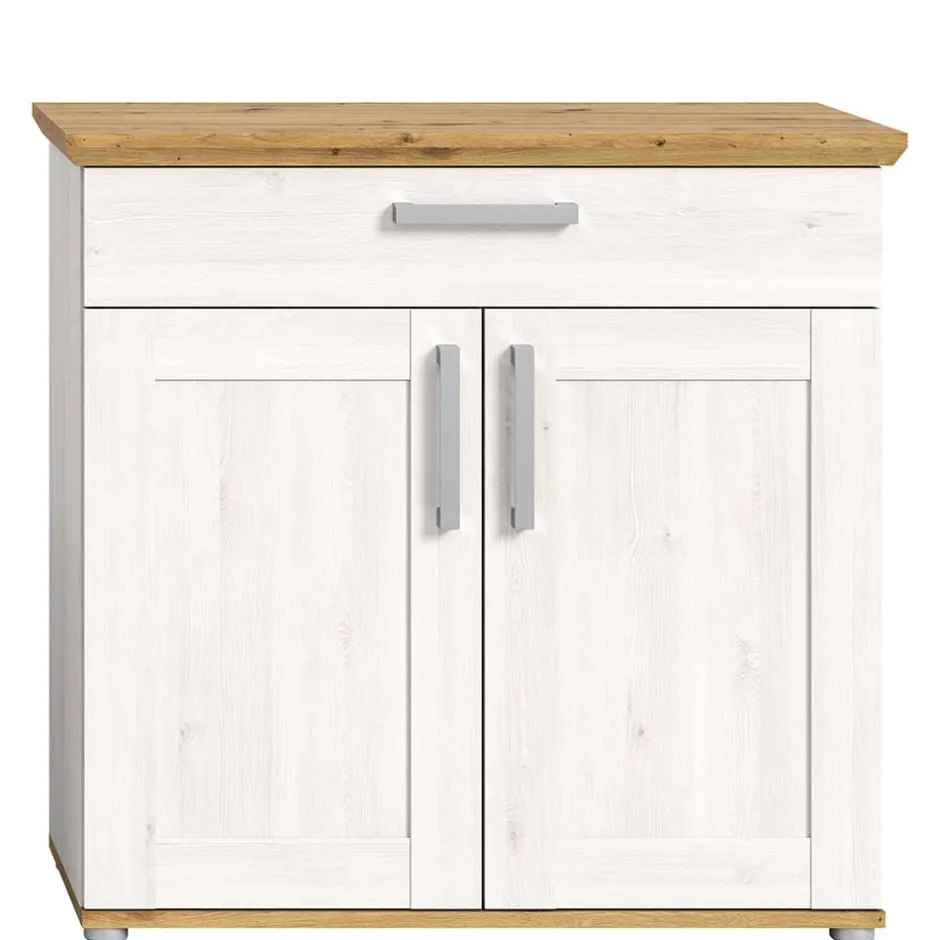 Wohnen Landhaus Schuhkommode in Holzoptik Lärche Weiß - Tocella