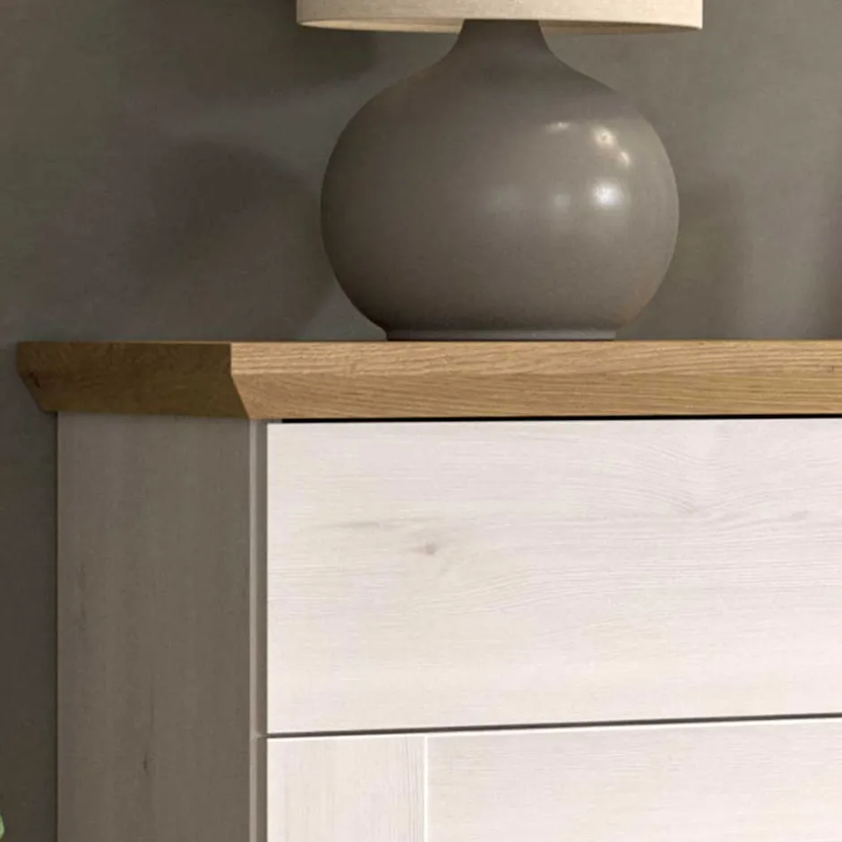 Wohnen Landhaus Schuhkommode in Holzoptik Lärche Weiß - Tocella