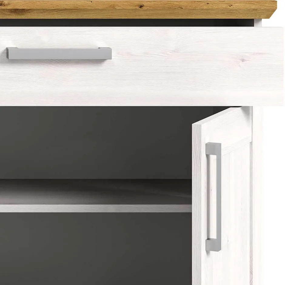 Wohnen Landhaus Schuhkommode in Holzoptik Lärche Weiß - Tocella
