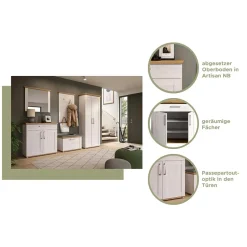 Wohnen Landhaus Schuhkommode in Holzoptik Lärche Weiß - Tocella