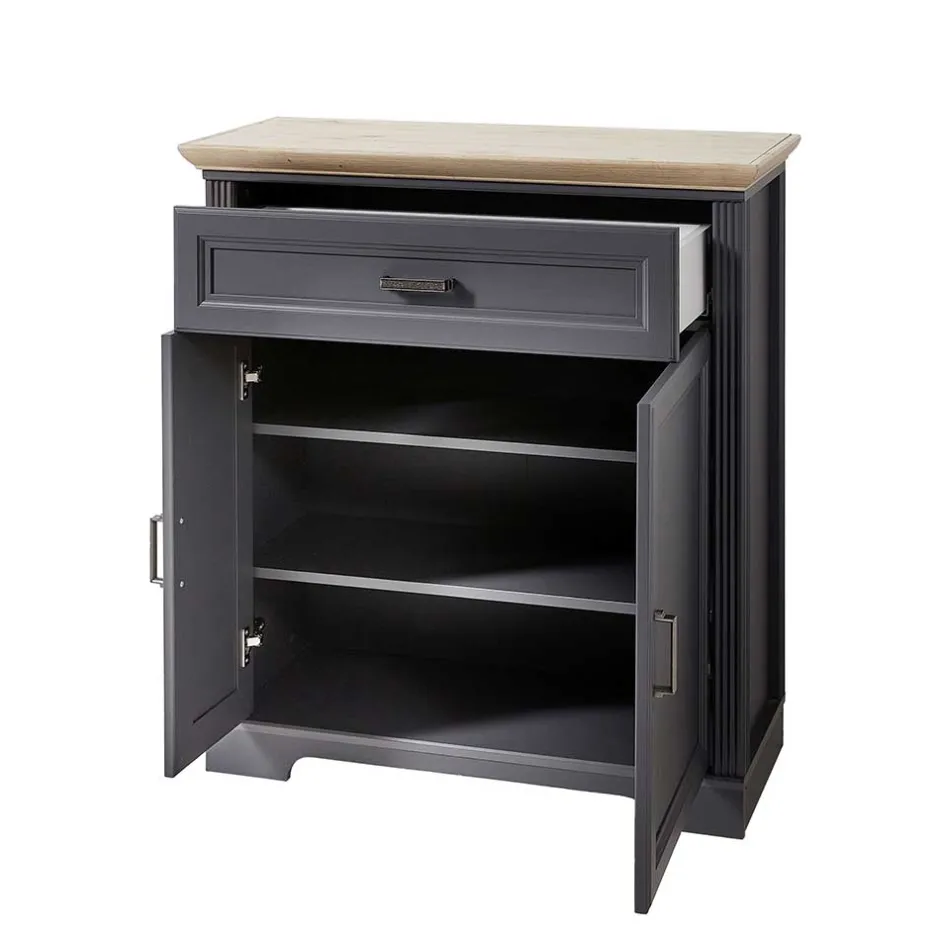 Landhaus Schuhschrank in Dunkelgrau - Thumbs^Wohnen Best