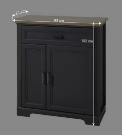 Landhaus Schuhschrank in Dunkelgrau - Thumbs^Wohnen Best