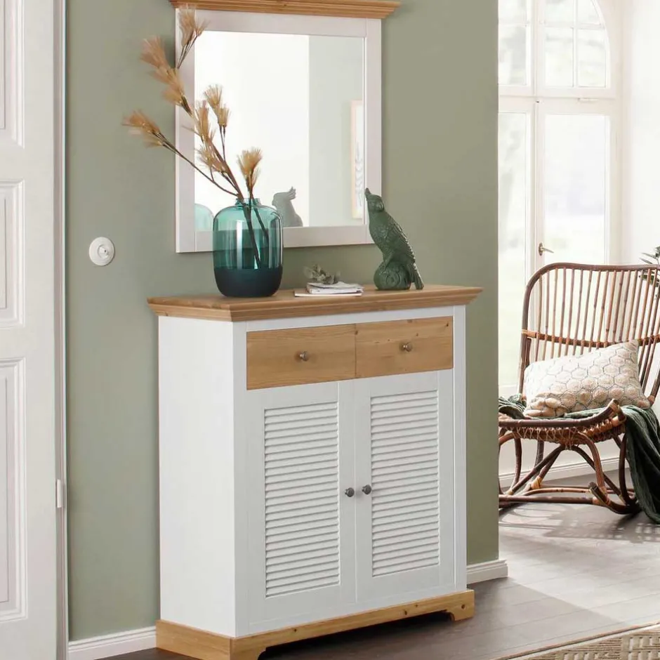 Landhaus Schuhschrank mit Lamellentüren - Axdonira^Wohnen Sale