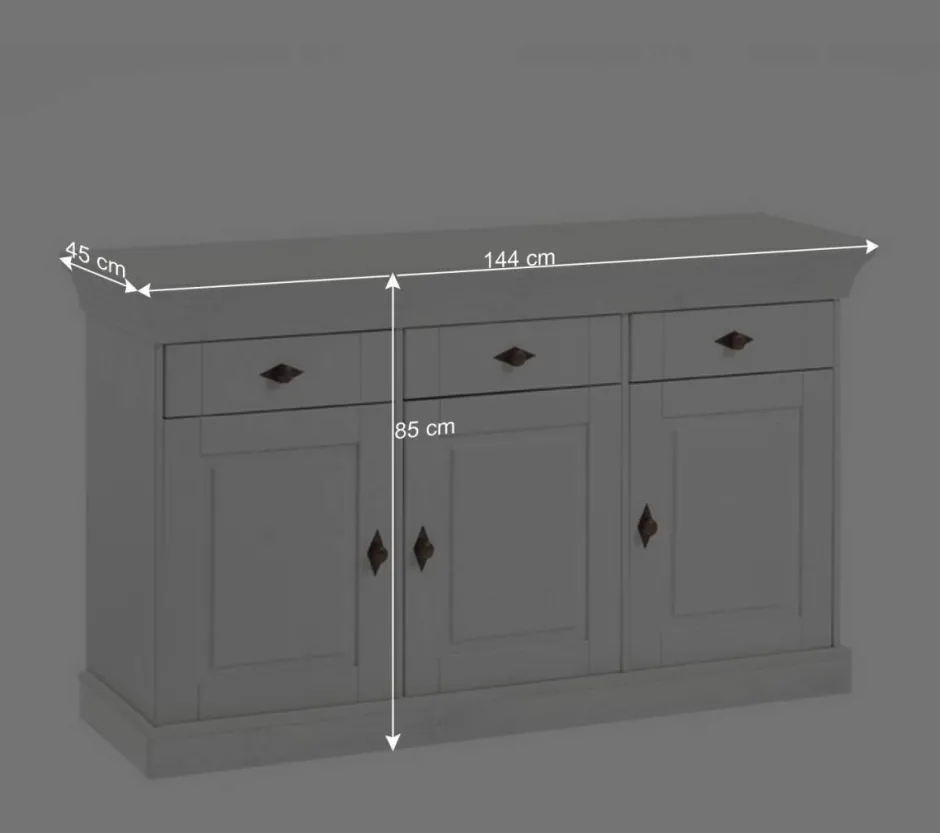 Landhaus Sideboard Cempino in Grau^Wohnen Hot