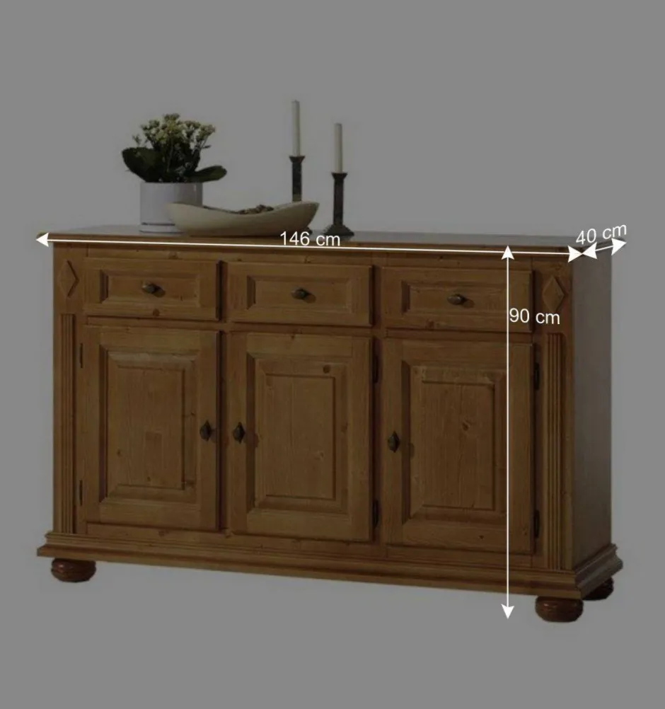 Wohnen Landhaus Sideboard Terezza aus Fichte Massivholz