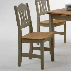 Wohnen Landhaus Sitzgruppe Seramya in Grau Kiefer (fünfteilig)