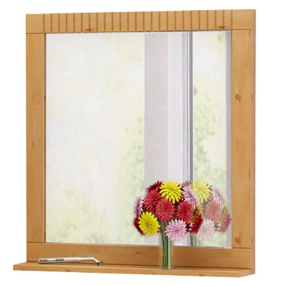 Wohnen Landhaus Spiegel mit Ablage & Holzrahmen - Vlarenzo