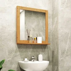 Wohnen Landhaus Spiegel mit Ablage & Holzrahmen - Vlarenzo