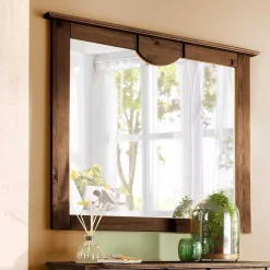 Wohnen Landhaus Spiegel mit dunklem Holzrahmen - Yemisa