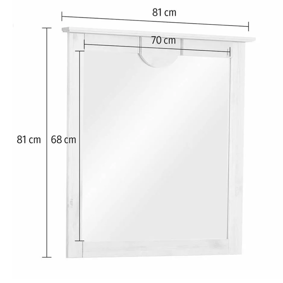 Wohnen Landhaus Spiegel mit weißem Holzrahmen - Vesrav