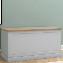 Wohnen Landhaus Truhe in Grau mit Eiche - Rino