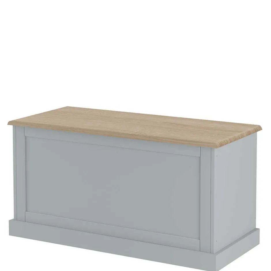 Wohnen Landhaus Truhe in Grau mit Eiche - Rino
