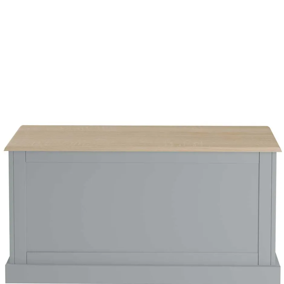 Wohnen Landhaus Truhe in Grau mit Eiche - Rino