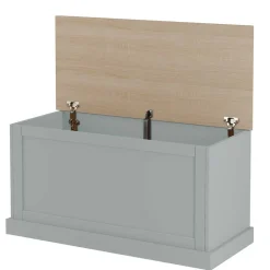 Wohnen Landhaus Truhe in Grau mit Eiche - Rino