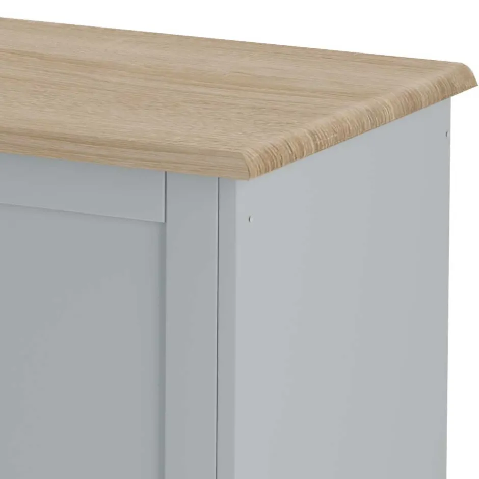 Wohnen Landhaus Truhe in Grau mit Eiche - Rino