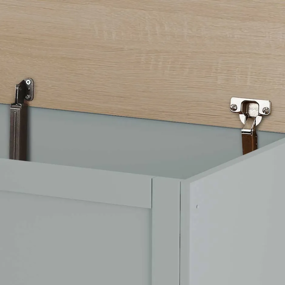 Wohnen Landhaus Truhe in Grau mit Eiche - Rino