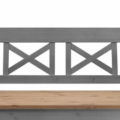 Wohnen Landhaus Truhenbank Jytte aus Kiefer Grau Braun