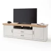 Wohnen Landhaus TV Element in Weiß & Eichefarben - Samula