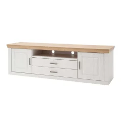 Wohnen Landhaus TV Element in Weiß & Eichefarben - Samula