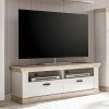 Wohnen Landhaus TV Element in Weiß & Pinie Shabby Nedita mit 2 Schubladen