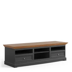 Wohnen Landhaus TV Lowboard in Grau und Eiche - Witenga