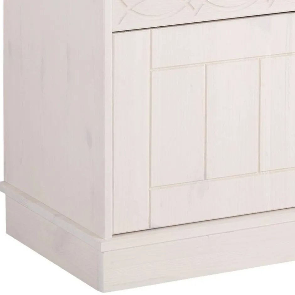 Wohnen Landhaus TV-Board in Weiß und Kiefer Honig - Zentra