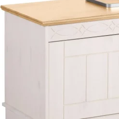 Wohnen Landhaus TV-Board in Weiß und Kiefer Honig - Zentra