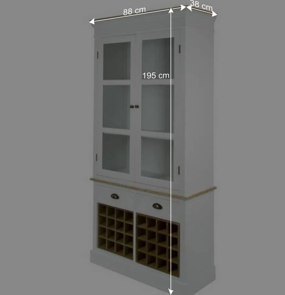 Wohnen Landhaus Vitrine Calavon in Weiß