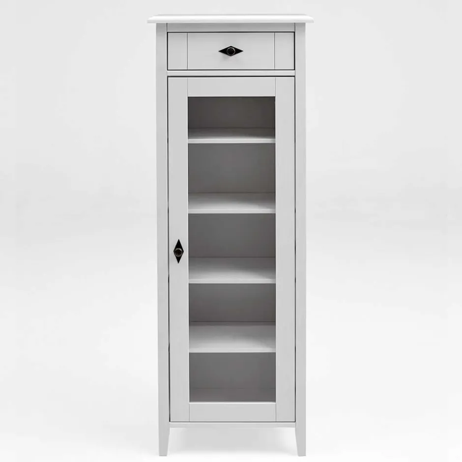 Landhaus Vitrine fürs Badezimmer in Weiß - Satumare^Wohnen Outlet