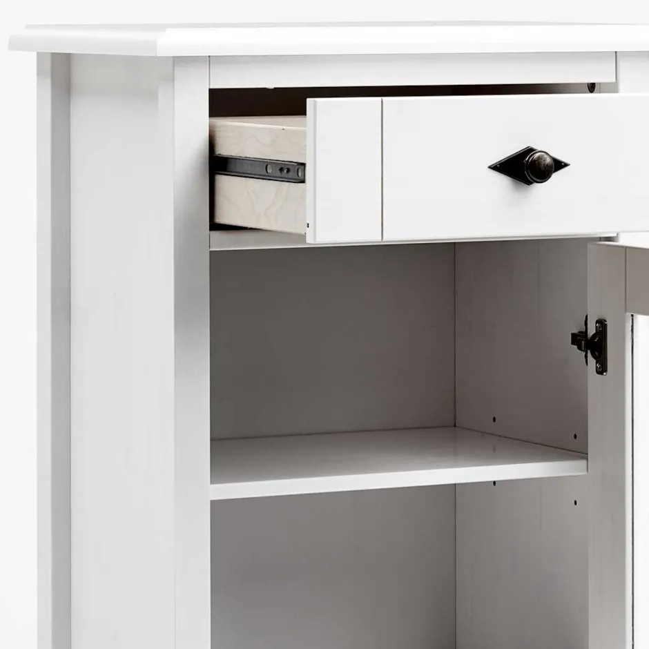 Landhaus Vitrine fürs Badezimmer in Weiß - Satumare^Wohnen Outlet