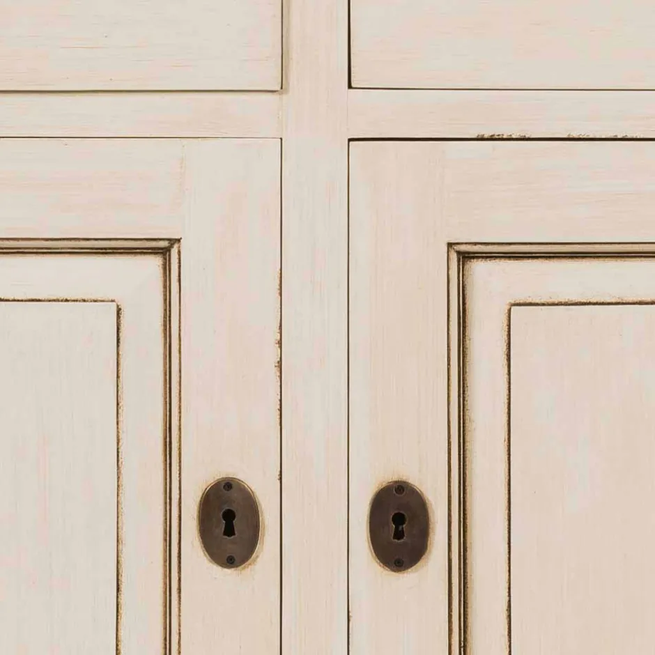 Wohnen Landhaus Vitrine in Creme Weiß - Helsing