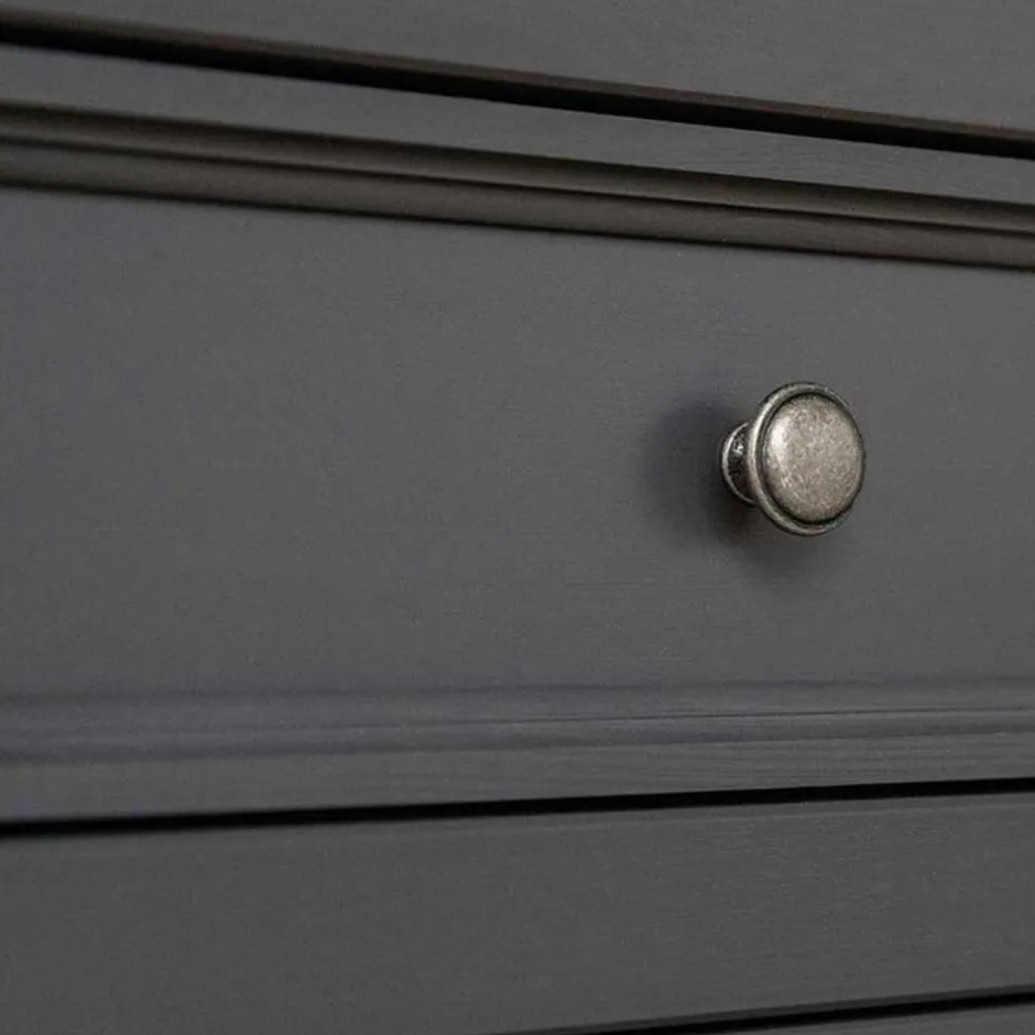 Wohnen Landhaus Vitrine in Grau und Eiche - Witenga