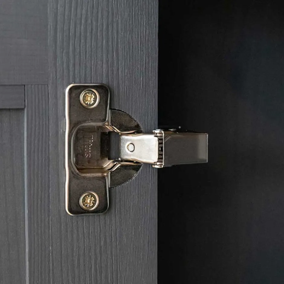 Wohnen Landhaus Vitrine in Grau und Eiche - Witenga