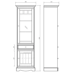 Landhaus Vitrine in Weiß lackiert - Indico^Wohnen New