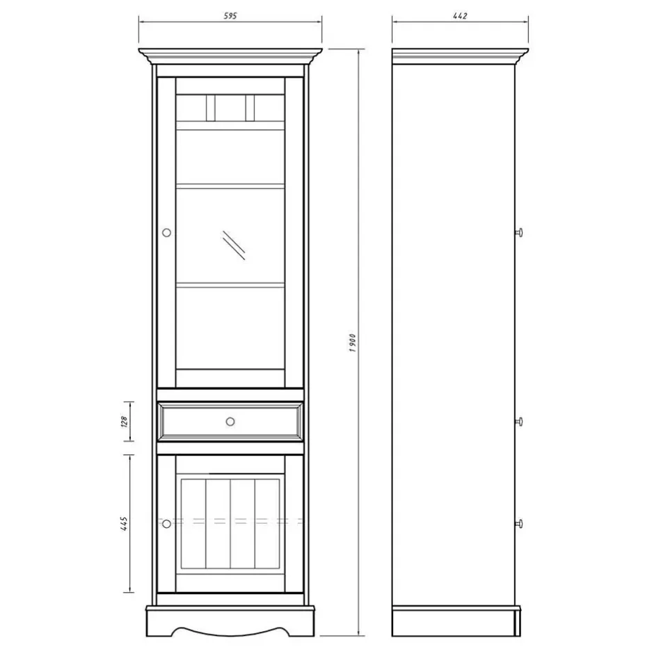 Landhaus Vitrine in Weiß lackiert - Indico^Wohnen New