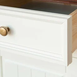 Landhaus Vitrine in Weiß mit Nussbaum Braun - Manipur^Wohnen Online