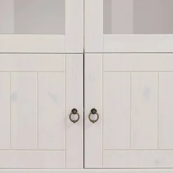 Landhaus Vitrine in Weiß und Kiefer Honig - Zentra^Wohnen Hot