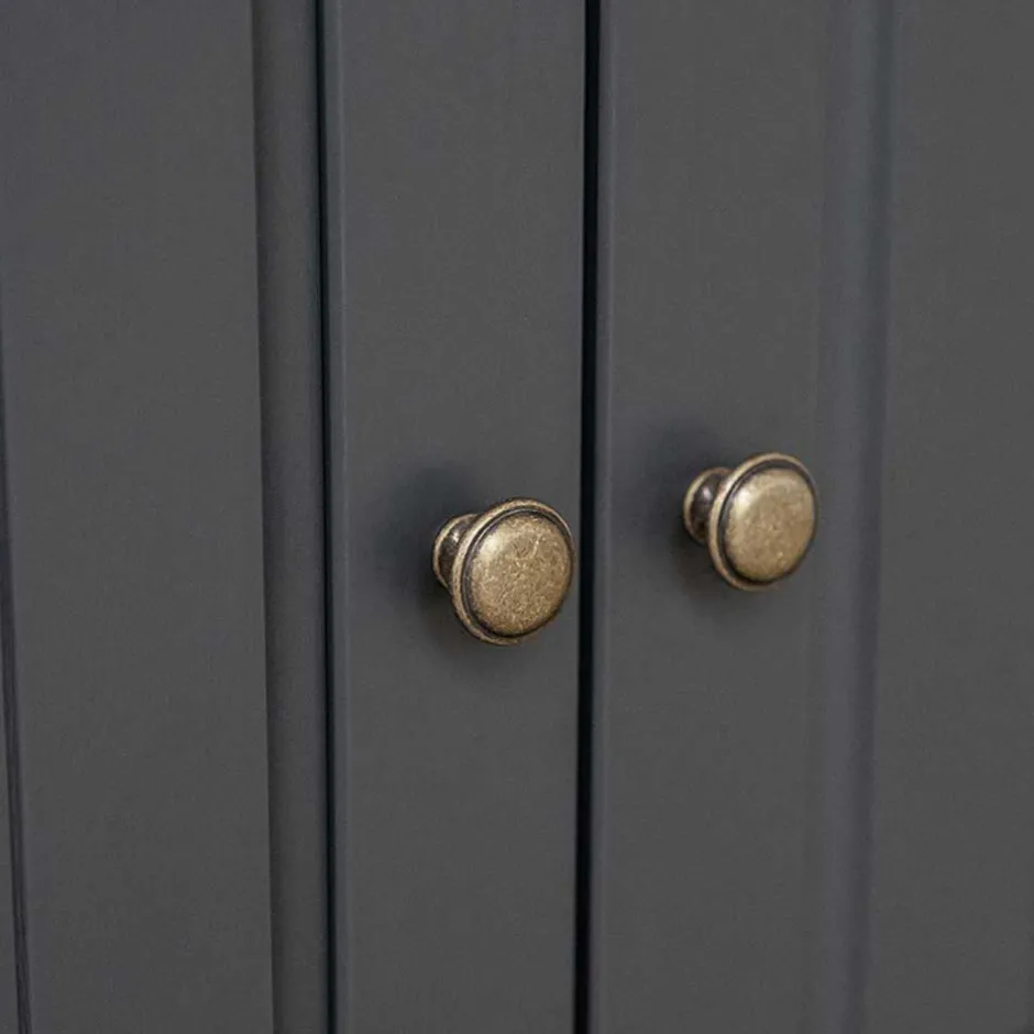 Wohnen Landhaus Vitrinenschrank in Grau und Eiche - Witenga