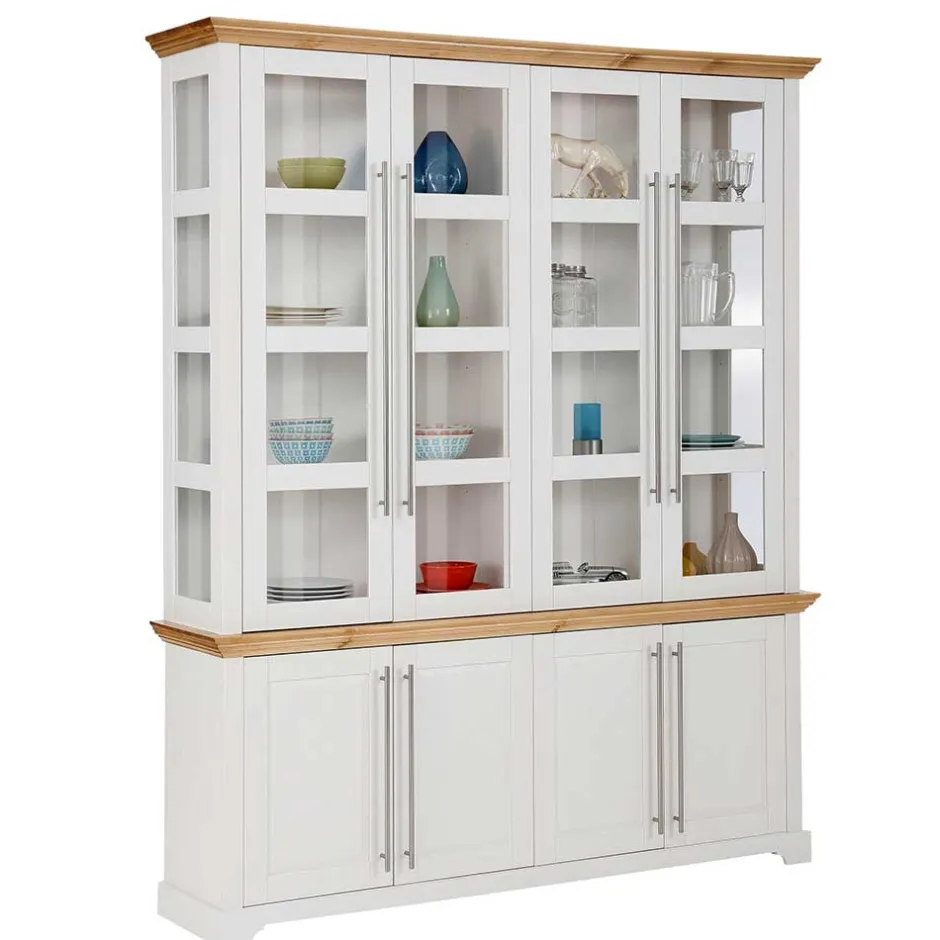 Wohnen Landhaus Vitrinenschrank mit acht Türen - Eyzaco