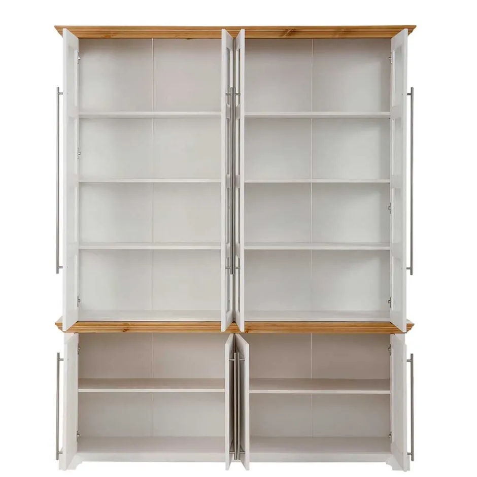 Wohnen Landhaus Vitrinenschrank mit acht Türen - Eyzaco