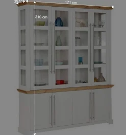 Wohnen Landhaus Vitrinenschrank mit acht Türen - Eyzaco