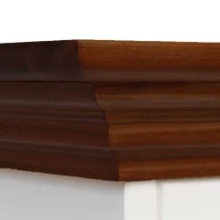 Wohnen Landhaus Vitrinenschrank in Weiß mit Nussbaum - Manipur