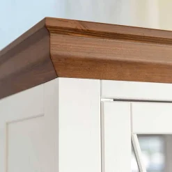 Landhaus Vitrinenschrank aus Kiefer zweifarbig - Zalya^Wohnen Best