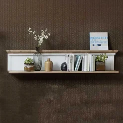 Wohnen Landhaus Wandregal in Weiß & Eiche - Sinolita