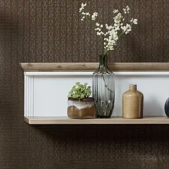 Wohnen Landhaus Wandregal in Weiß & Eiche - Sinolita